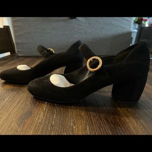 Prada Suede Mary Janes with Side Buckle!